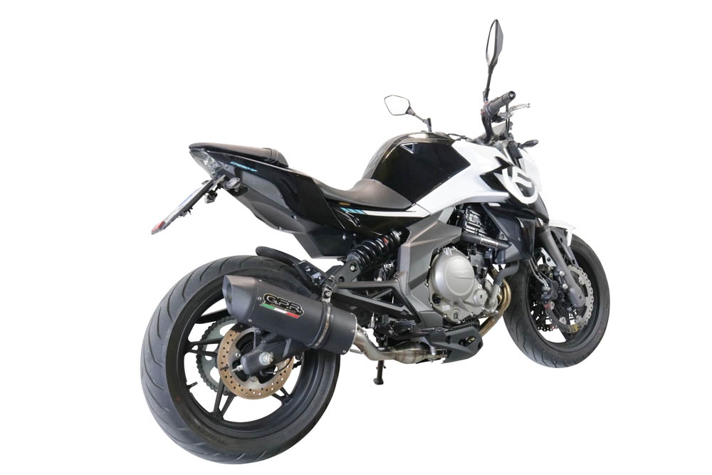 Escape compatível com Cf Moto 650 Mt 2021-2024, Furore Evo4 Nero, Escape legal, homologado, silenciador com catalisador, db killer removível e tubo de ligação específico 