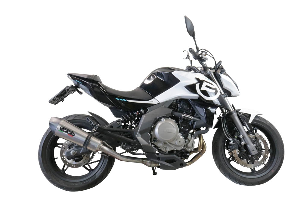 Escape compatível com Cf Moto 400 NK 2019-2020, GP Evo4 Titanium, Escape legal, homologado, silenciador com catalisador, db killer removível e tubo de ligação específico 