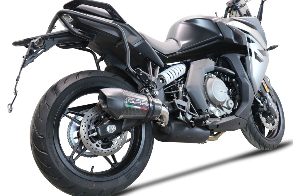 Escape compatível com Cf Moto 650 Gt 2022-2024, GP Evo4 Poppy, Escape legal, homologado, silenciador com db killer removível e tubo de ligação específico 