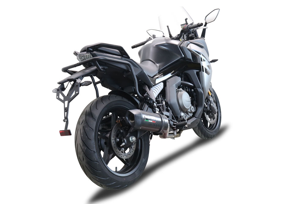 Escape compatível com Cf Moto 650 Gt 2022-2024, Furore Poppy, Escapamento Racing, silenciador com conexão específica e db killer removível 