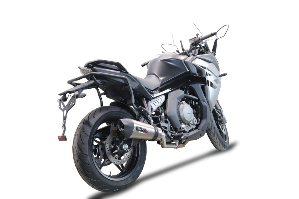 Escape compatível com Cf Moto 650 Gt 2022-2024, Gpe Ann. Titanium, Escapamento Racing, silenciador com conexão específica e db killer removível 