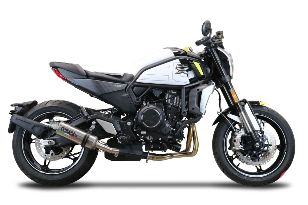 Escape compatível com Cf Moto 700 CL-X Sport 2022-2024, M3 Titanium Natural, Escape legal, homologado, silenciador com db killer removível e tubo de ligação específico 