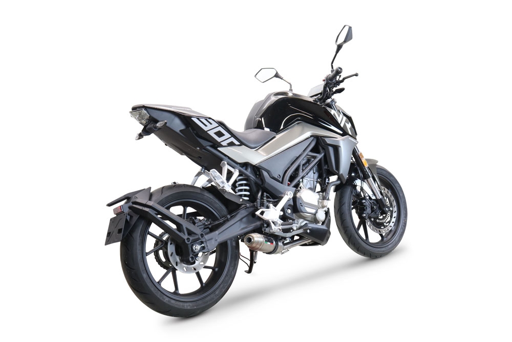 Escape compatível com Cf Moto 300 NK 2022-2024, Deeptone Inox, Escape racing linha completa, silencioso mais coletor com dbkiller, não homologado 