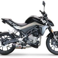 Escape compatível com Cf Moto 300 NK 2022-2024, GP Evo4 Titanium, Sistema homologado com catalisador linha completa, silencioso mais coletor 