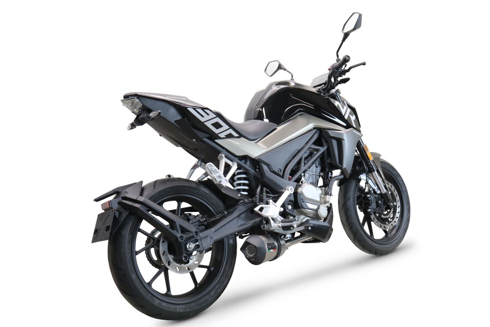 Escape compatível com Cf Moto 300 NK 2022-2024, GP Evo4 Titanium, Sistema homologado com catalisador linha completa, silencioso mais coletor 