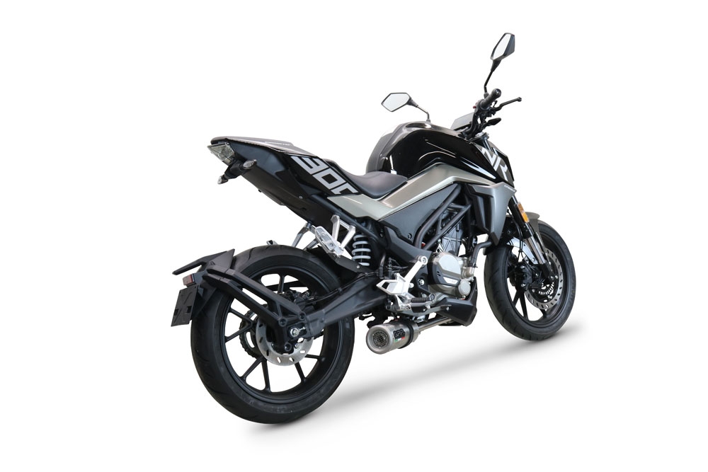 Escape compatível com Cf Moto 300 NK 2022-2024, M3 Inox , Sistema homologado com catalisador linha completa, silencioso mais coletor 