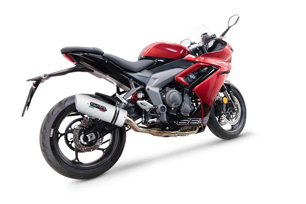 Escape compatível com Triumph Daytona 660 2023-2025, Albus Evo4, Sistema homologado com catalisador linha completa, silencioso mais coletor 