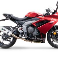 Escape compatível com Triumph Daytona 660 2023-2025, Albus Evo4, Sistema homologado com catalisador linha completa, silencioso mais coletor 