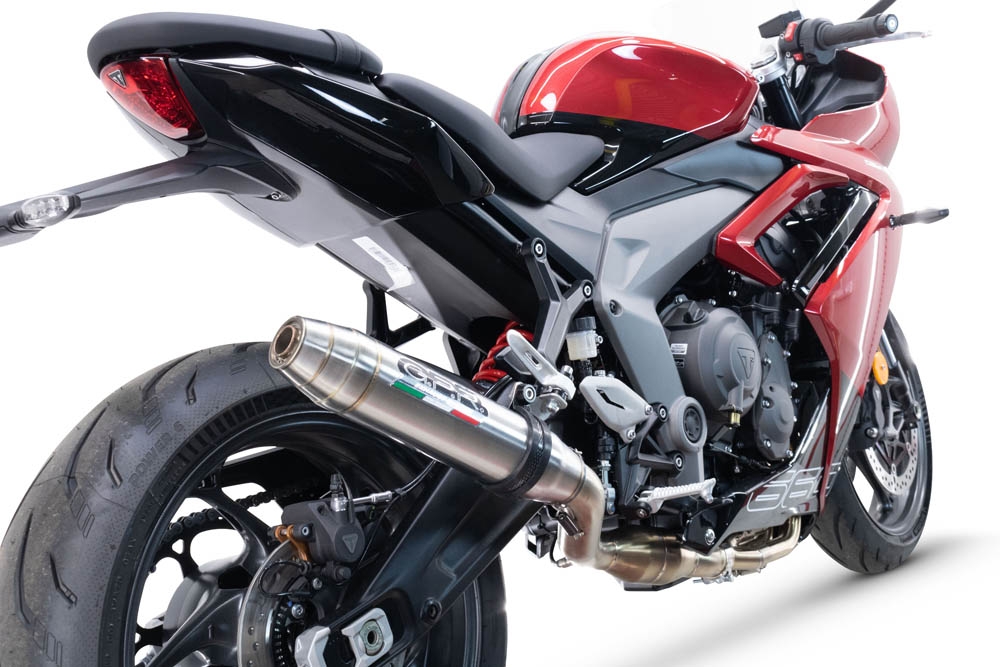 Escape compatível com Triumph Daytona 660 2023-2025, Deeptone Inox, Escape racing linha completa, silencioso mais coletor com dbkiller, não homologado 