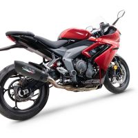 Escape compatível com Triumph Daytona 660 2023-2025, GP Evo4 Black Titanium, Sistema homologado com catalisador linha completa, silencioso mais coletor 