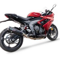 Escape compatível com Triumph Daytona 660 2023-2025, M3 Black Titanium, Sistema homologado com catalisador linha completa, silencioso mais coletor 