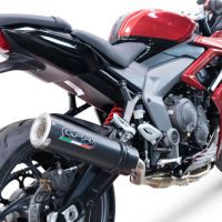 Escape compatível com Triumph Daytona 660 2023-2025, M3 Black Titanium, Sistema homologado com catalisador linha completa, silencioso mais coletor 