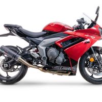 Escape compatível com Triumph Daytona 660 2023-2025, M3 Black Titanium, Escape racing linha completa, silencioso mais coletor com dbkiller, não homologado 