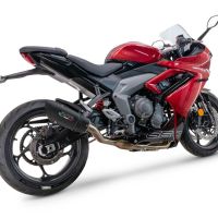 Escape compatível com Triumph Daytona 660 2023-2025, Gpe Ann. Black titanium, Sistema homologado,legal, linha completa, incluindo db killer removível mais coletor 