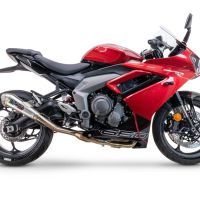 Escape compatível com Triumph Daytona 660 2023-2025, Powercone Evo, Escape racing linha completa, silencioso mais coletor com dbkiller, não homologado 