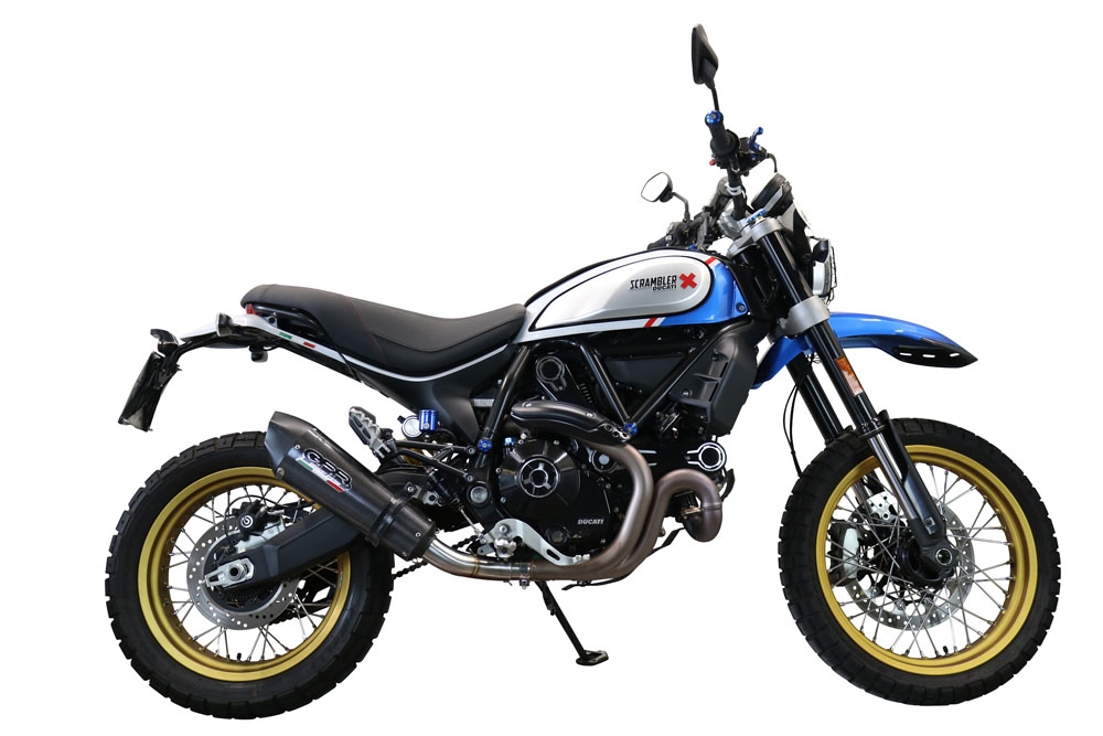 Escape compatível com Ducati Scrambler 800 Desert Sled -DS Fasthouse 2021-2024, GP Evo4 Poppy, Escape legal, homologado, silenciador com catalisador, db killer removível e tubo de ligação específico 