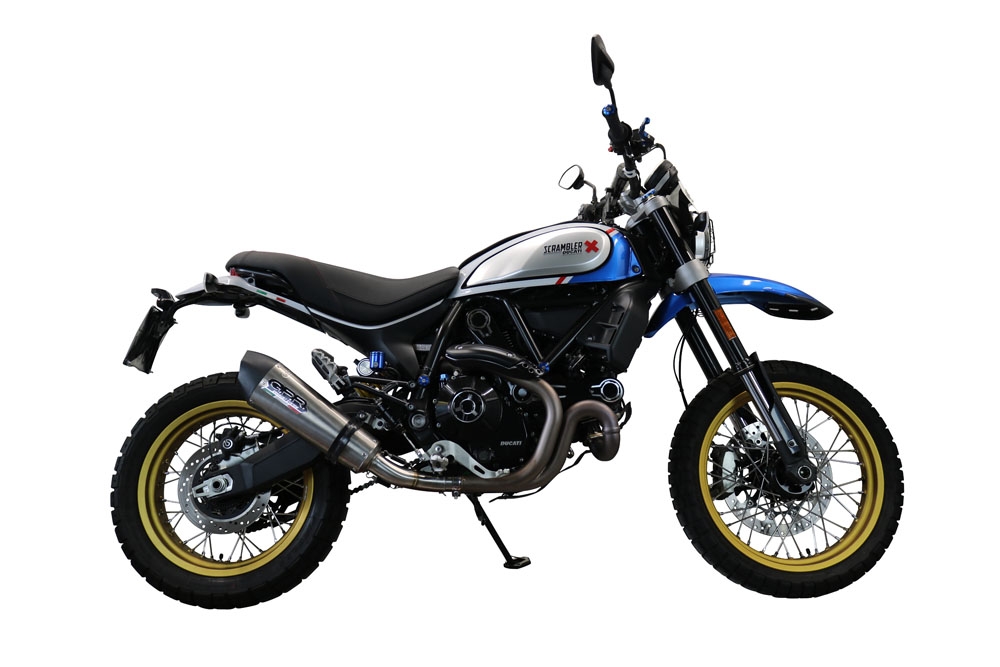 Escape compatível com Ducati Scrambler 800 Icon -Icon Dark 2021-2022, GP Evo4 Titanium, Escape legal, homologado, silenciador com catalisador, db killer removível e tubo de ligação específico 