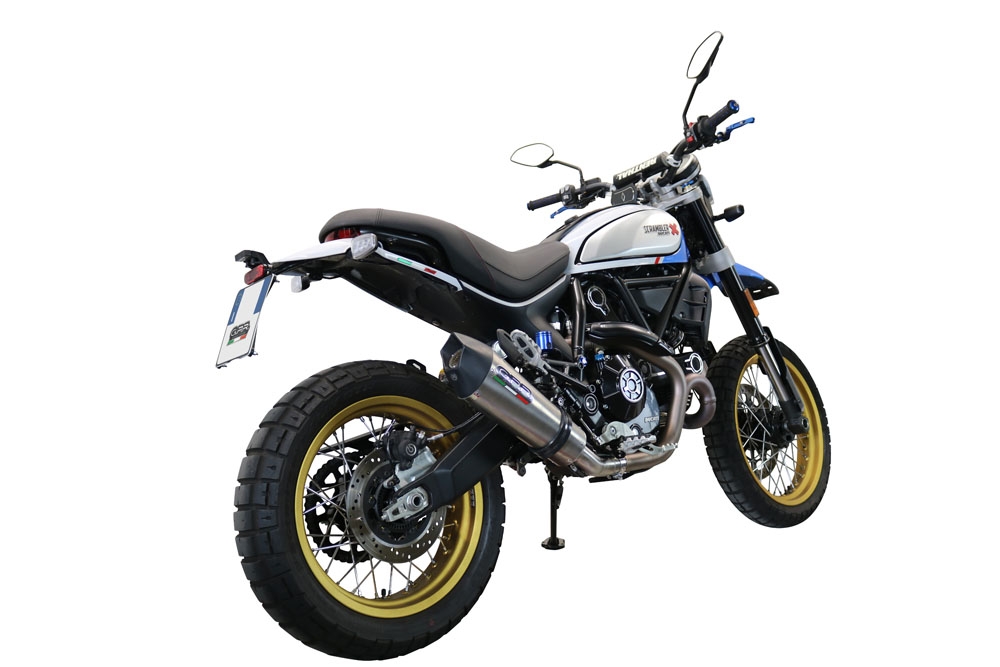 Escape compatível com Ducati Scrambler 800 Urban Motard 2021-2023, GP Evo4 Titanium, Escape legal, homologado, silenciador com catalisador, db killer removível e tubo de ligação específico 