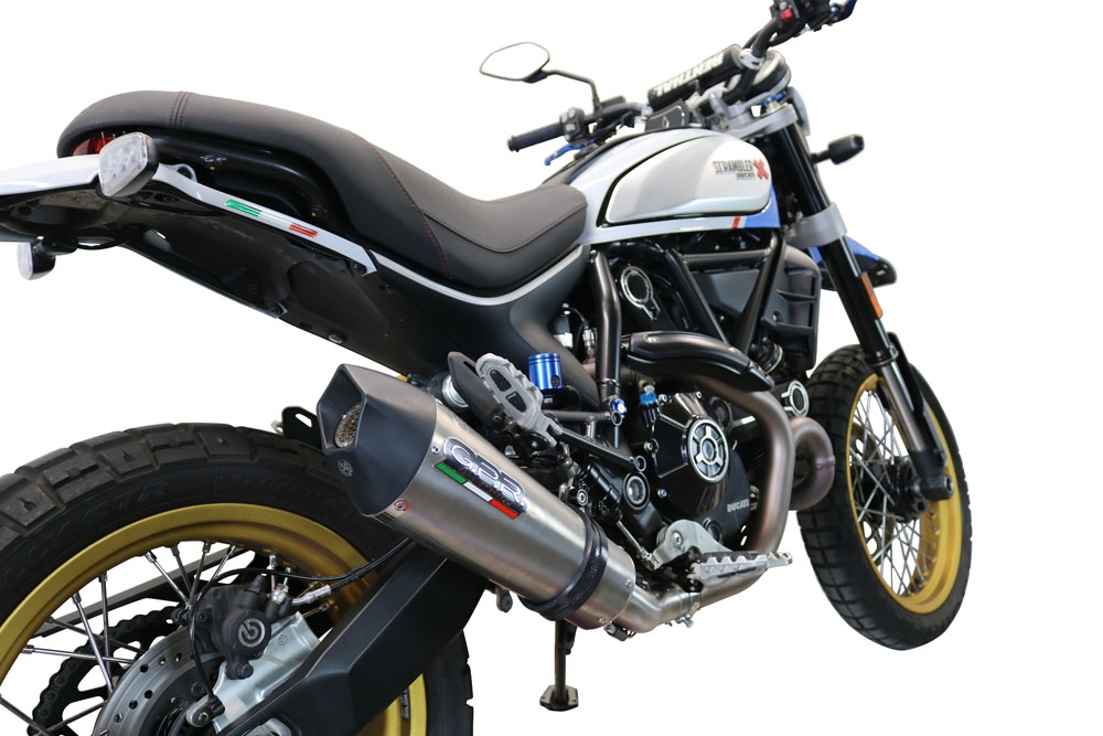 Escape compatível com Ducati Scrambler 800 Nightshift -Urban Motard 2021-2022, GP Evo4 Titanium, Escape legal, homologado, silenciador com catalisador, db killer removível e tubo de ligação específico 