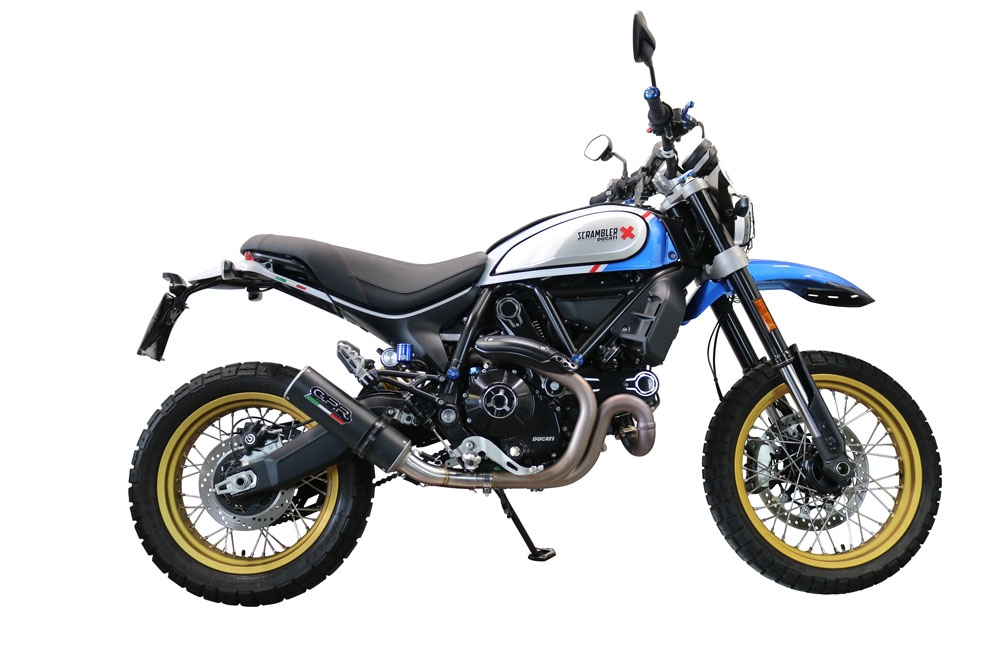 Escape compatível com Ducati Scrambler 800 Nightshift -Urban Motard 2021-2022, M3 Black Titanium, Escape legal, homologado, silenciador com catalisador, db killer removível e tubo de ligação específico 