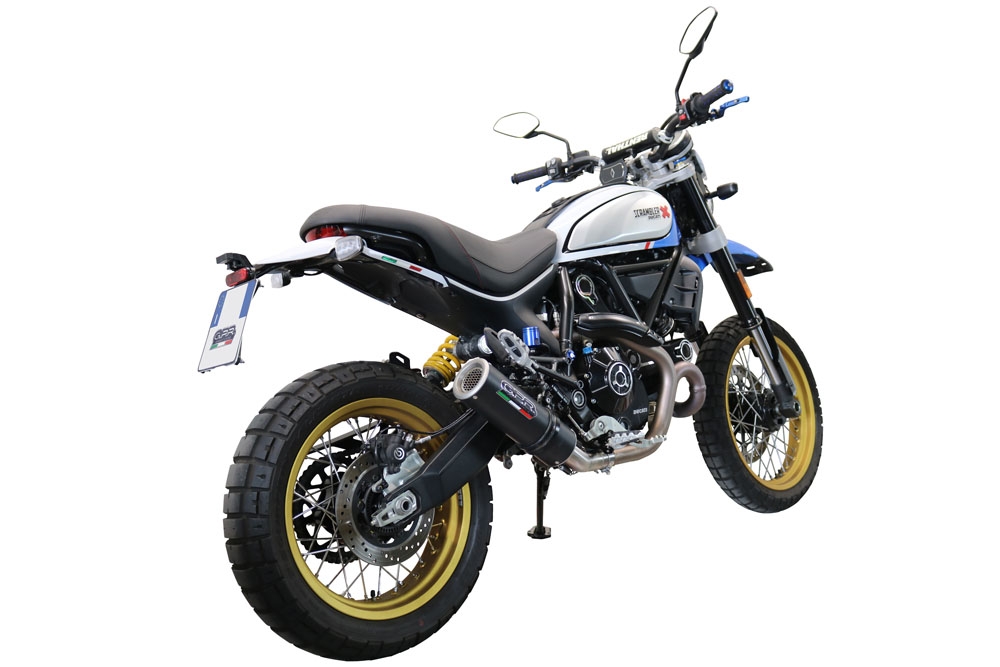 Escape compatível com Ducati Scrambler 800 Nightshift -Urban Motard 2021-2022, M3 Black Titanium, Escape legal, homologado, silenciador com catalisador, db killer removível e tubo de ligação específico 