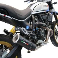 Escape compatível com Ducati Scrambler 800 Desert Sled -DS Fasthouse 2021-2024, M3 Black Titanium, Escape legal, homologado, silenciador com catalisador, db killer removível e tubo de ligação específico 