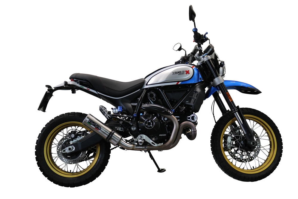 Escape compatível com Ducati Scrambler 800 Urban Motard 2021-2023, M3 Titanium Natural, Escape legal, homologado, silenciador com catalisador, db killer removível e tubo de ligação específico 