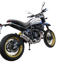 Escape compatível com Ducati Scrambler 800 Urban Motard 2021-2023, M3 Titanium Natural, Escape legal, homologado, silenciador com catalisador, db killer removível e tubo de ligação específico 