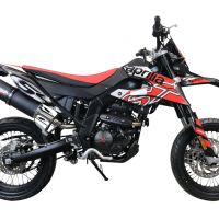 Escape compatível com Aprilia Rx 125 2021-2024, Furore Evo4 Nero, Escape legal, aprovado, com db killer removível, tubo de conexão e conversor catalítico 