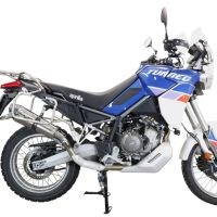 Escape compatível com Aprilia Tuareg 660 2021-2024, GP Evo4 Titanium, Escape legal, homologado, silenciador com db killer removível e tubo de ligação específico 