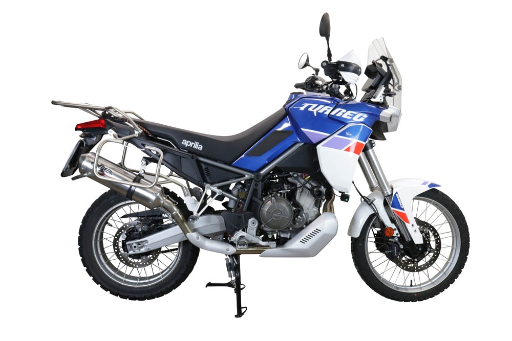 Escape compatível com Aprilia Tuareg 660 2021-2024, Satinox , Escape legal, homologado, silenciador com db killer removível e tubo de ligação específico 