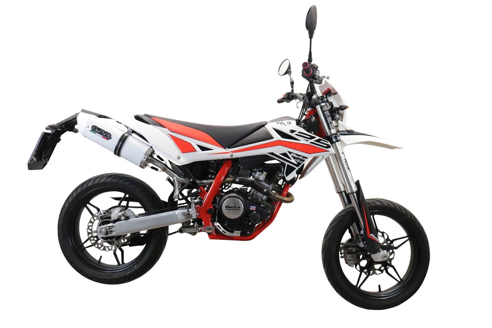 Escape compatível com Beta RR 125 4T Motard 2019-2020, Albus Evo4, Escape legal, aprovado, com db killer removível, tubo de conexão e conversor catalítico 