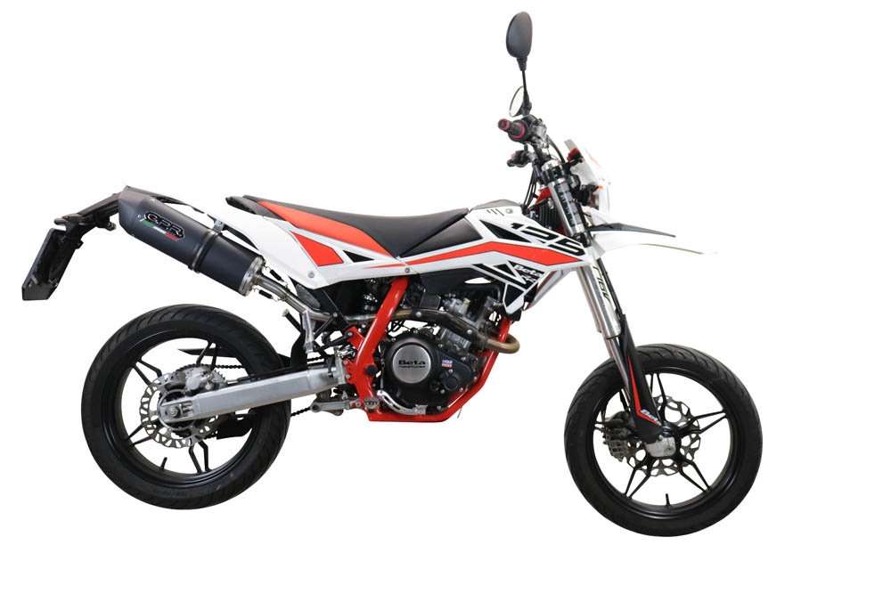 Escape compatível com Beta RR 125 4T Motard 2019-2020, Furore Evo4 Nero, Escape legal, aprovado, com db killer removível, tubo de conexão e conversor catalítico 