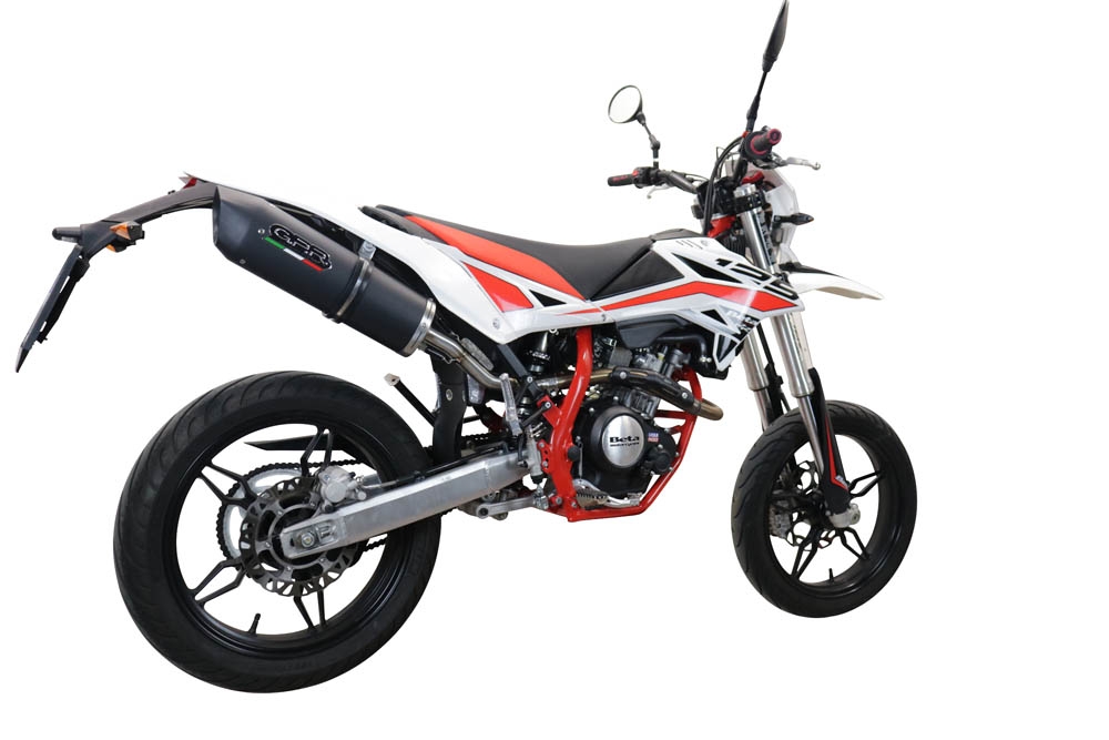 Escape compatível com Beta RR 125 4T Motard 2019-2020, Furore Evo4 Nero, Escape legal, aprovado, com db killer removível, tubo de conexão e conversor catalítico 