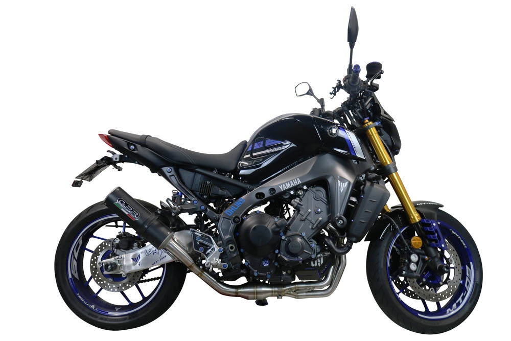 Escape compatível com Yamaha Mt-09 2021-2023, M3 Black Titanium, Sistema homologado com catalisador linha completa, silencioso mais coletor 