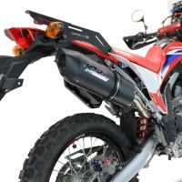 Escape compatível com Honda Crf 300 L - Rally 2021-2024, Furore Evo4 Nero, Escape legal, homologado, silenciador com catalisador, db killer removível e tubo de ligação específico 