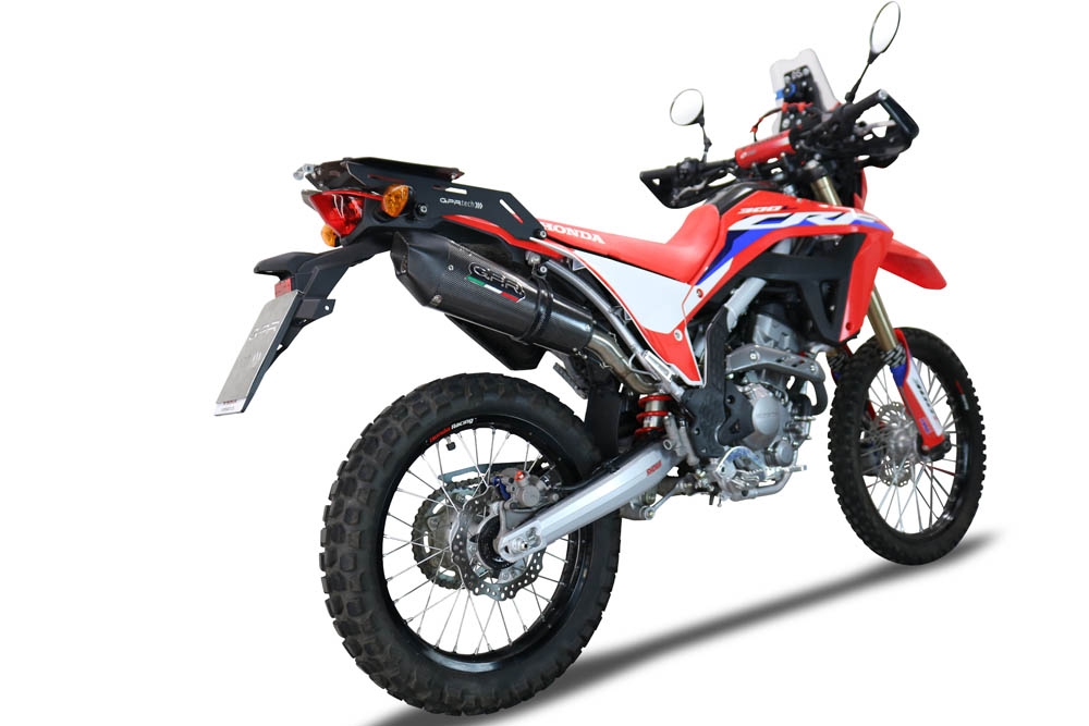 Escape compatível com Honda Crf 300 L - Rally 2021-2024, GP Evo4 Poppy, Escape legal, homologado, silenciador com catalisador, db killer removível e tubo de ligação específico 