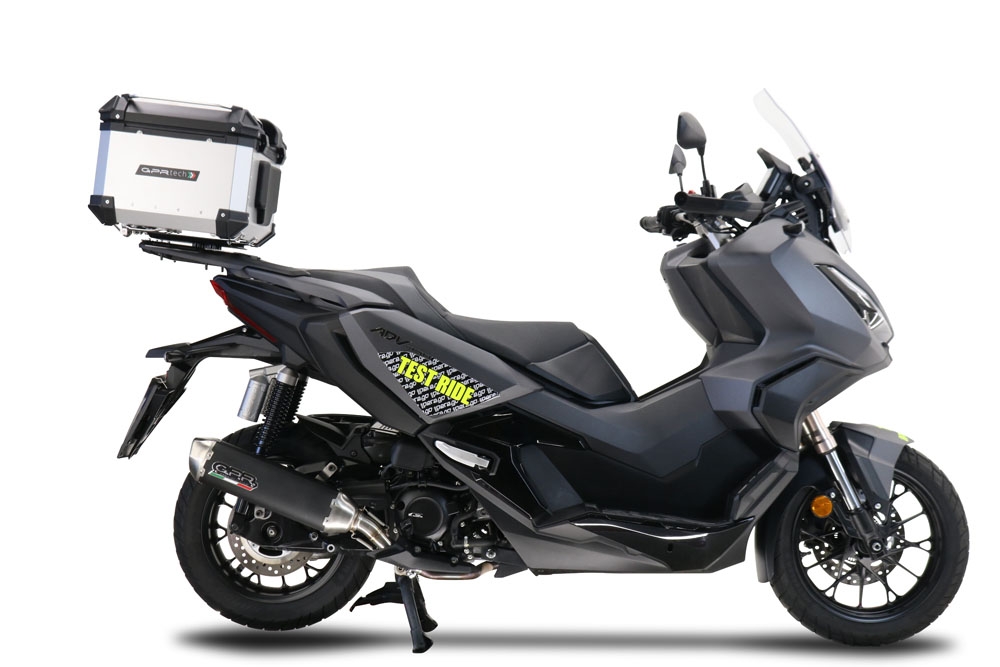 Escape compatível com Honda Adv 350 2022-2024, Pentascooter, Sistema homologado com catalisador, silencioso mais tubo de ligação específico 