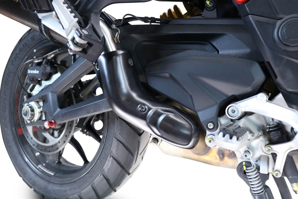 Escape compatível com Ducati Multistrada V4 - S 2022-2024, Dual Poppy, Escape legal, homologado, silenciador com db killer removível e tubo de ligação específico 