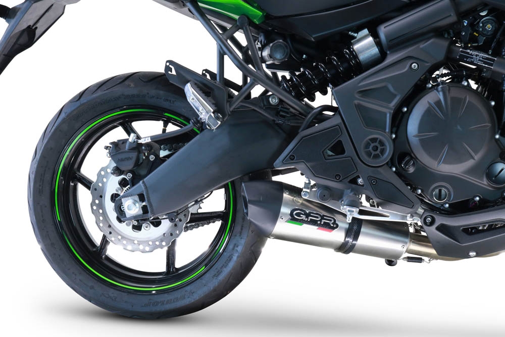 Escape compatível com Kawasaki Versys 650 2017-2020, GP Evo4 Titanium, Sistema homologado com catalisador linha completa, silencioso mais coletor 