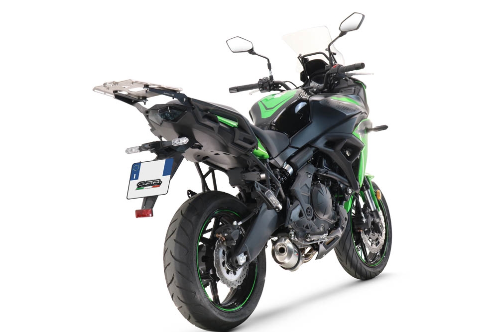 Escape compatível com Kawasaki Versys 650 2015-2016, Satinox , Sistema homologado com catalisador linha completa, silencioso mais coletor 