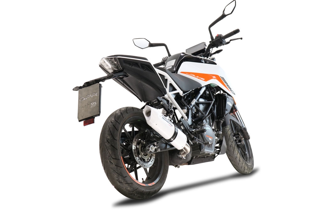 Escape compatível com Ktm Duke 390 2021-2024, Albus Evo4, Escape legal, homologado, silenciador com db killer removível e tubo de ligação específico 