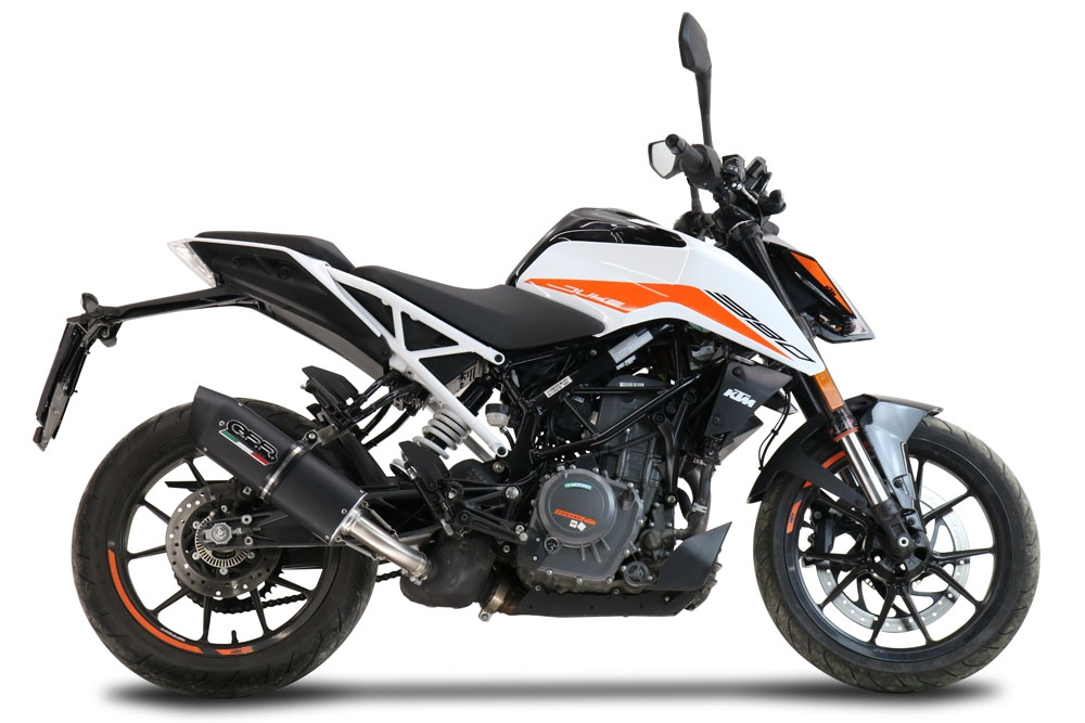 Escape compatível com Ktm Duke 125 2021-2023, Furore Evo4 Nero, Escape legal, homologado, silenciador com db killer removível e tubo de ligação específico 