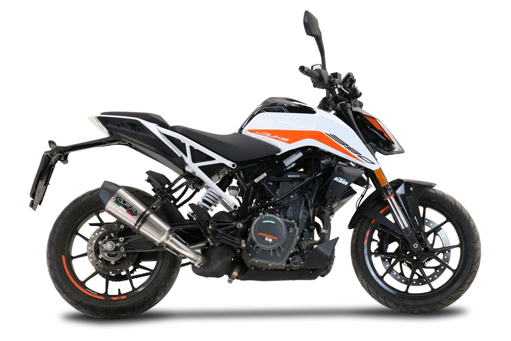 Escape compatível com Ktm Duke 390 2021-2024, GP Evo4 Titanium, Escape legal, homologado, silenciador com db killer removível e tubo de ligação específico 