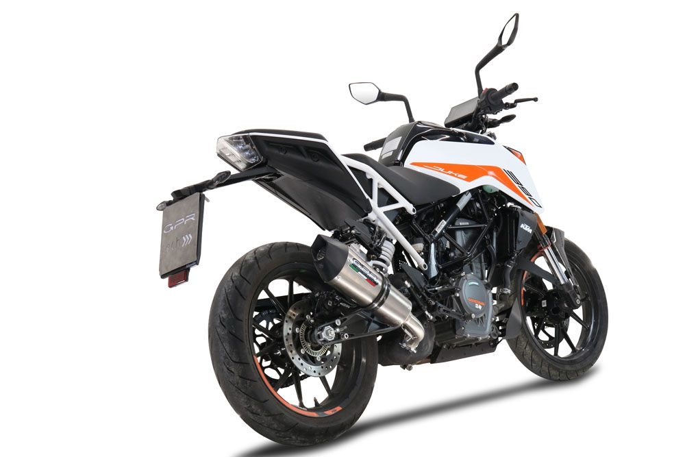 Escape compatível com Ktm Duke 390 2021-2024, GP Evo4 Titanium, Escape legal, homologado, silenciador com db killer removível e tubo de ligação específico 