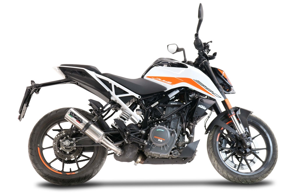 Escape compatível com Ktm Duke 125 2021-2023, M3 Inox , Sistema racing Silencioso com tubo de ligação 