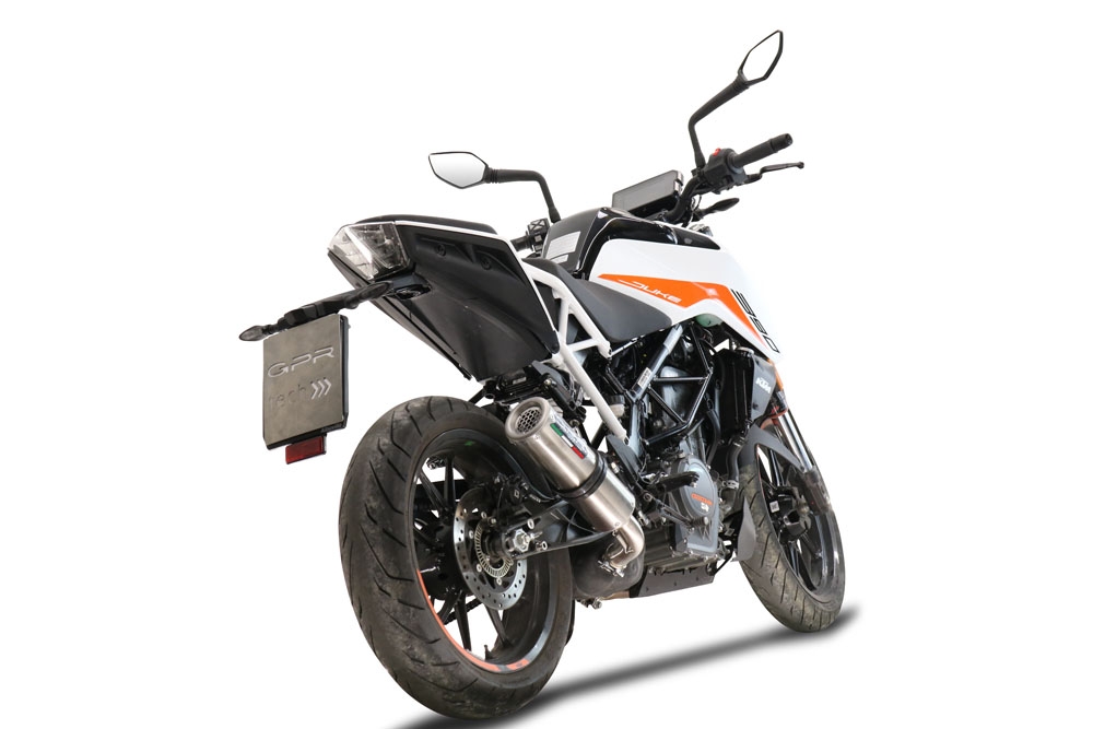 Escape compatível com Ktm Duke 125 2021-2023, M3 Inox , Sistema racing Silencioso com tubo de ligação 