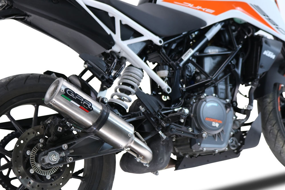 Escape compatível com Ktm Duke 125 2021-2023, M3 Inox , Sistema racing Silencioso com tubo de ligação 