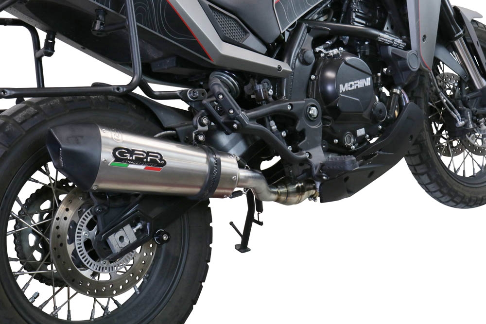 Escape compatível com Moto Morini X-CAPE 650 2021-2024, GP Evo4 Titanium, Escape homologado semi-completo com db killer removível e com catalisador 