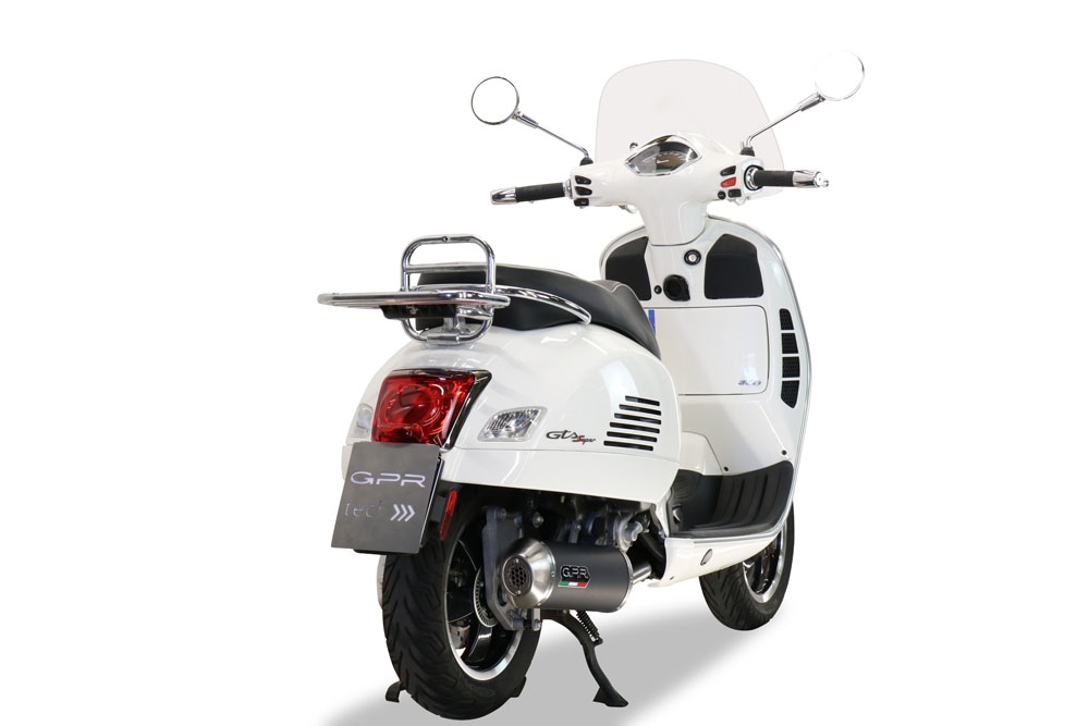 Escape compatível com Piaggio Vespa 300 Gts - Gtv - Touring - Super 2019-2020, Evo4 Road, Sistema homologado com catalisador linha completa, silencioso mais coletor 